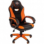 Кресло игровое Easy Chair 690 TPU оранжевое/черное (экокожа/ткань, пластик)
