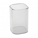 Подставка-стакан СТАММ «Фаворит», пластиковая, квадратная, прозрачная