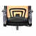 превью Кресло оператора Helmi HL-M95 R (695) «Airy», СН, спинка сетка оранжевая/сиденье ткань TW черная, пиастра