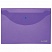 превью Папка-конверт с кнопкой ЮНЛАНДИЯ, А4, до 100 листов, прозрачная, фиолетовая, 0.18 мм, 228669