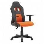 Кресло игровое Helmi HL-S12 «Mini»,  экокожа/ткань,  черная/оранжевая