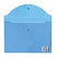 превью Папка-конверт с кнопкой BRAUBERG, А4, прозрачная, синяя, до 100 листов, 0,15 мм