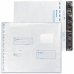 Конверт-пакеты полиэтиленовые (320×355 мм), до 500 листов, «Куда-Кому», отрывная полоса, КОМПЛЕКТ 400 шт. 