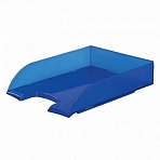 Лоток горизонтальный для бумаг BRAUBERG «Office style», 320×245×65 мм, тонированный синий, 237290