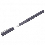 Ручка перьевая Faber-Castell «Grip 2010», синяя, F=0.6мм, трехгран., бархатный серый корпус