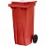 превью Контейнер-бак мусорный 120 л пластиковый на 2-х колесах с крышкой красный