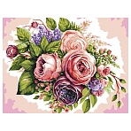 Картина по номерам на холсте ТРИ СОВЫ «Цветочная композиция», 40×50, с акриловыми красками и кистями