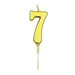 Свеча для торта Золотая, в форме цифры 7 (парафин) / 2.5×4.5см, 90502