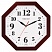 превью Часы настенные TROYKA 41431416, восьмигранник, белые, коричневая рамка, 29×29×3.5 см