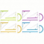 Набор чертежный средний Berlingo «Color» (треуг. 2шт, линейка 20см, транспортир), прозрачный