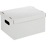 Короб архивный для хранения 340×250х180 белый усилен. дно 3шт/упак ККД-2