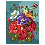 Картина по номерам на картоне ТРИ СОВЫ «Бабочка на цветах», 30×40, с акриловыми красками и кистями
