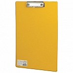 Доска-планшет BRAUBERG "Comfort", с верхним прижимом, А4, 23х35 см, картон/ПВХ, Россия, желтая