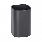 Подставка-стакан СТАММ «Фаворит», пластиковая, квадратная, черная