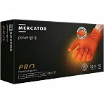 Перчатки одноразовые особопрочные Powergrip нитрил неопудренные оранжевые (размер L, 50 штук/25 пар в упаковке)