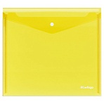 Папка-конверт на кнопке Berlingo «No Secret», А5+, 200мкм, желтая