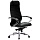 Кресло офисное МЕТТА «LK-3CH», кожа, хром, черное