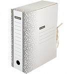 Папка архивная с завязками OfficeSpace «Standard» плотная, микрогофрокартон, 100мм, белая, 900л. 