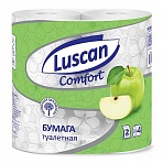 Бумага туалетная Luscan Comfort 2-слойная белая с ароматом яблока (4 рулона в упаковке)