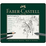 Набор карандашей ч/г Faber-Castell «Pitt Graphite», 19 предметов, заточен., метал. кор. 