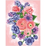 Картина по номерам на холсте ТРИ СОВЫ «Цветы», 30×40, с акриловыми красками и кистями