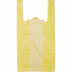Пакет-майка Знак Качества ПНД желтый 18 мкм (30+14×57 см, 100 штук в упаковке)