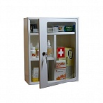 Аптечка металлическая Klesto G45/2 со стеклянной дверцей (без наполнения, 360×150×450 мм)