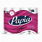 Бумага туалетная Papia (3-слойная, белая, 12 рулонов в упаковке)