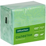 Салфетки бумажные OfficeClean, 1 слойн., 24×24см, зеленые, 100шт. 