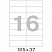 превью Этикетки самоклеящиеся Office Label эконом 105×37 мм белые (16 штук на листе А4, 50 листов в упаковке)