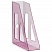 превью Лоток для бумаг вертикальный СТАММ «Актив», тонированный розовый, ширина 70мм