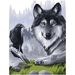 Картина по номерам на картоне ТРИ СОВЫ «Ворон и волк», 30×40, с акриловыми красками и кистями
