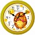 превью Часы настенные ход плавный, Камелия «Ежик», круглые, 29×29×3.5, желтая рамка