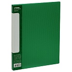 Папка с 30 вкладышами СТАММ «Кристалл» А4, 17мм, 700мкм, пластик, зеленая