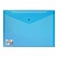 превью Папка-конверт с кнопкой BRAUBERG, А4, прозрачная, плотная, синяя, до 100 листов, 0,18 мм