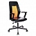 превью Кресло офисное Easy Chair 225 черное/оранжевое (искусственная кожа/сетка/металл)