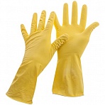 Перчатки резиновые хозяйственные OfficeClean Универсальные, р. S, желтые, пакет с европодвесом