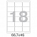 превью Этикетки самоклеящиеся Office Label белые 66.7×46 мм (18 штук на листе А4, 100 листов в упаковке)