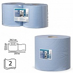 Протирочная бумага в рулонах Tork W1/W2 2-слойная (голубая, 2 рулона по 255 метров)