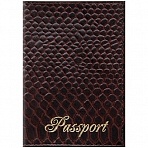 Обложка для паспорта OfficeSpace «Питон» кожа, коричневый