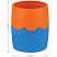 превью Подставка-стакан Мульти-Пульти, пластик, круглый, двухцветный сине-оранжевый