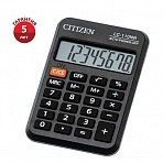 Калькулятор карманный Citizen LC-110NR, 8 разр., питание от батарейки, 58×88×11мм, черный