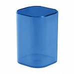 Подставка-стакан СТАММ «Фаворит», пластиковая, квадратная, тонированная синяя