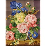 Алмазная мозаика ТРИ СОВЫ «Букет цветов», 40×50см, холст на деревянном подрамнике, картонная коробка с пластиковой ручкой