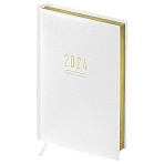 Ежедневник датированный 2024г., A5, 176л., кожзам, OfficeSpace «Dallas», белый