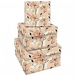 Набор квадратных коробок 3в1, MESHU «Floral mood», (19.5×19.5×11-15.5×15.5×9см)