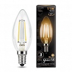 Лампа светодиодная Gauss LED Filament 11 Вт E14 свеча 2700 К теплый белый свет