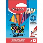 Карандаши цветные Maped Color'peps mini strong 12 цветов трехгранные