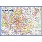 Настенная административная карта Москвы и Московской области Атлам Принт 1:280000