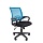 Кресло офисное Easy Chair 304 черное/голубое (ткань/сетка/пластик)